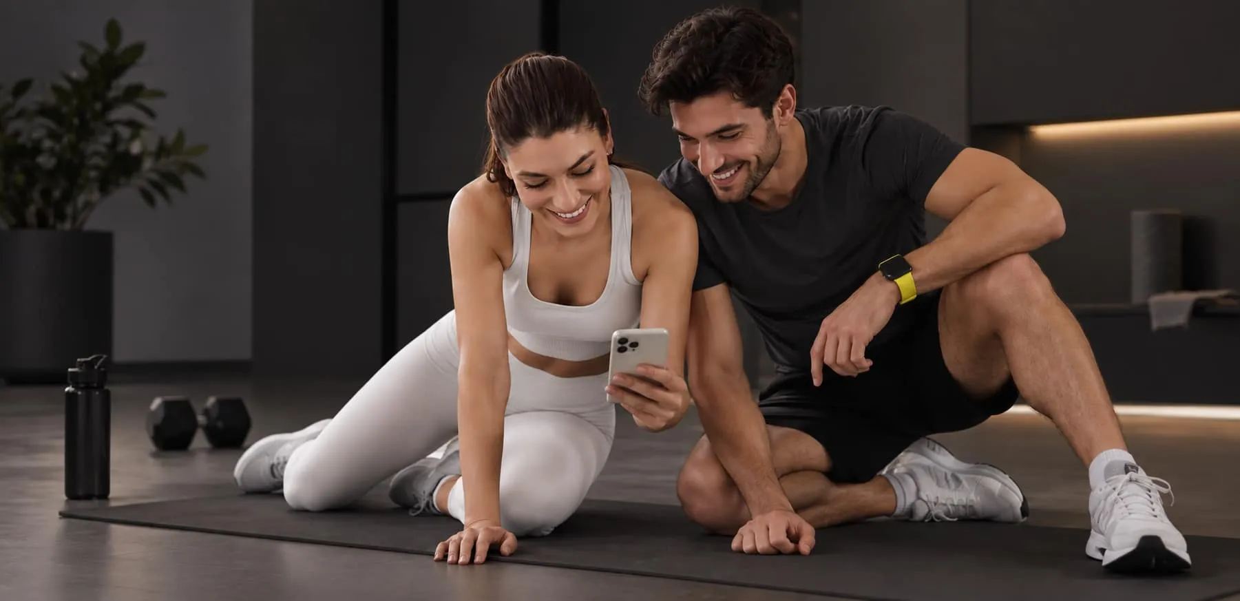Couple using the FitMe app