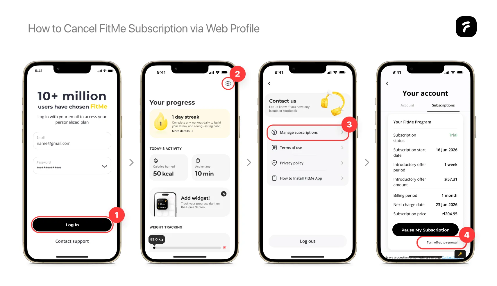 Step-by-step guide to cancel FitMe subscription on iPhone Settings
