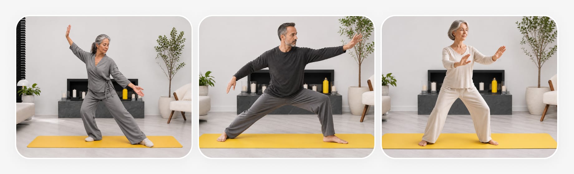 Tai Chi exercise collage